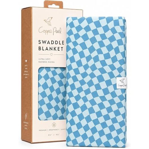 Copper Pearl Swaddle Blankets for Newborns | Soft Stretchy Receiving Blankets for Boys and Girls | Large 46 x 46 Inch Baby Blankets | Lightweight and Breathable Swaddles | Miles