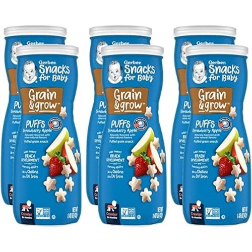 Gerber Baby Snacks Puffs, Strawberry Apple, 1.48 Ounce (Pack of 6)
