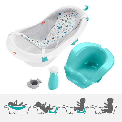 Fisher-Price 4-in-1 Sling ‘n Seat Tub Infant to Toddler Bath, Ocean Sands, Unisex, Plastic, New