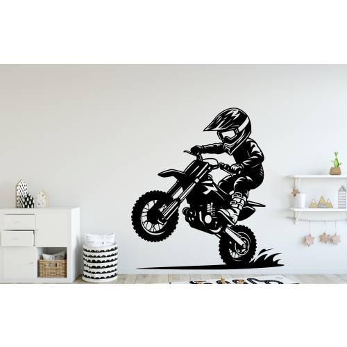 Little Boy Motocross Wall Decal, Bike Wall sticker, Motocross wall art Kids room Decal 045DE