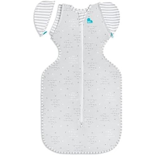 Love to Dream Swaddle Up Transition Swaddle, Patented Zip-Off Wings, Gently Help Baby Transition from Being Swaddled to Arms Free When Showing Signs of Rolling, Lite 0.2 TOG, 13-19 lbs, Gray