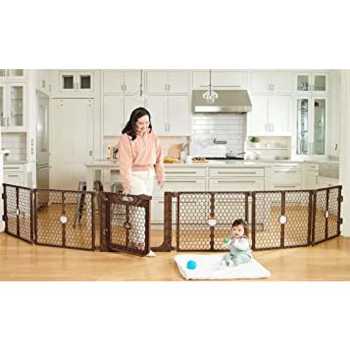 Regalo Plastic 192-Inch Super Wide Adjustable Baby Gate and Play Yard with Door, 2-in-1, Bonus Kit, Includes 4 Pack of Wall Mounts