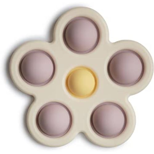 mushie Flower Press Toy (Soft Lilac/Daffodil/Ivory)