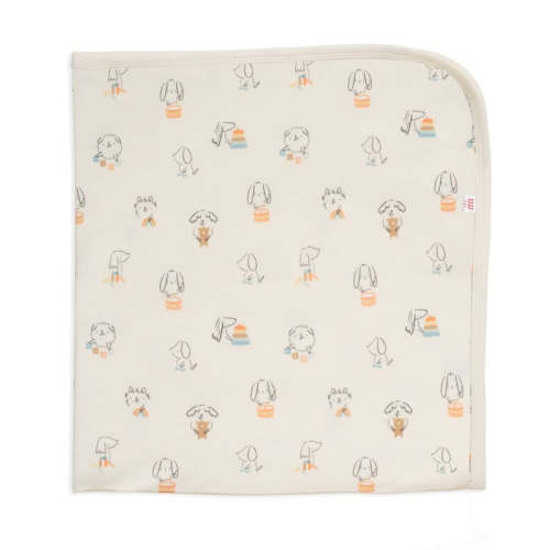 puppy play organic cotton baby blanket