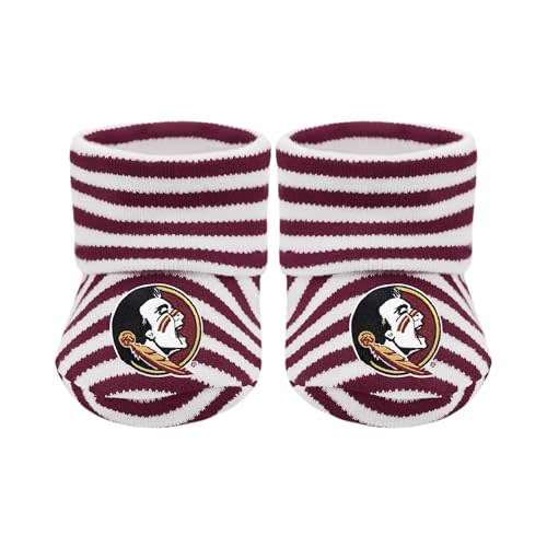 Creative Knitwear College Baby Striped Bootie Sock - Team Logo, Multiple Colors, Unisex (Newborn - 6 Months)