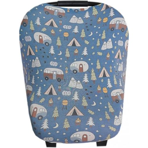 Copper Pearl Multi-Use Cover: Car Seat Covers, Nursing Cover, and Stroller Cover for Sun - Stretchy Fabric, All-Season Use, Stylish Designs, Easy Access for Moms - Bridger
