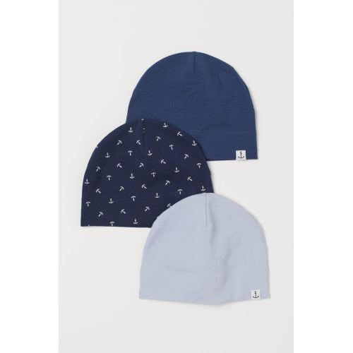 3-pack Cotton Jersey Hats - Dark blue/anchors - Kids | H&M US
