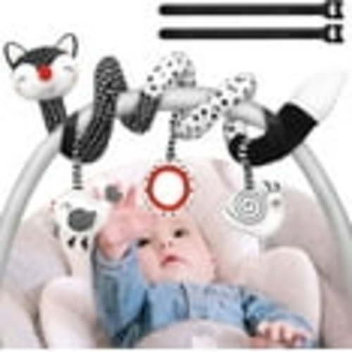 INvench Baby Toys for 0-6 Months, Stroller Toys Stretch & Spiral Car Seat Toys, Rattle Sensory Toys for Crib Mobile,Baby Gifts