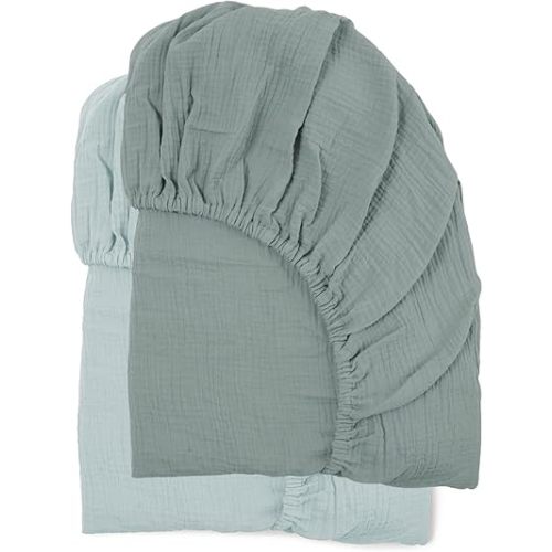 snuggle me® Organic Cotton Crib Sheet 2 Pack - Baby Crib Sheets Girl & Boy, 2 Neutral Shades, Silky-Soft, Breathable & Gentle, Fits Standard-Sized Cribs (52″ x 28″)