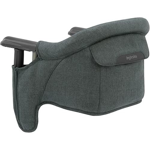 Inglesina Fast Table Chair, Charcoal Gray Melange - Portable High Chair for Baby & Toddlers 6-36 Months - Fits Tables 0.8'' - 3.5'' - Collapsible & Compact Design Space Saving - Travel Bag Included