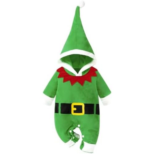 PROMOTED TO BIG SISTER Newborn Baby Boys Girls Santa Outfit Christmas Elf Rompers Infant Jumpsuit With Hat