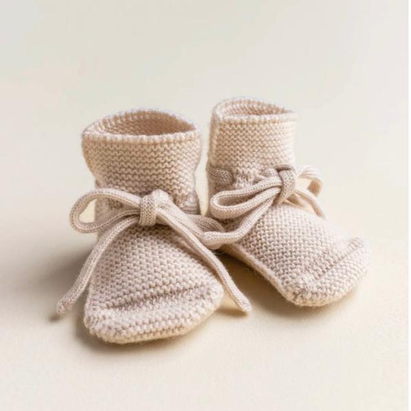 Knit Booties - cream  Hvid