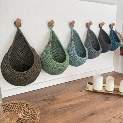 Wall Hanging Basket, Storage & Bathroom Hanging Basket for Kitchen, Fruit Organization, Rustic Home Decor