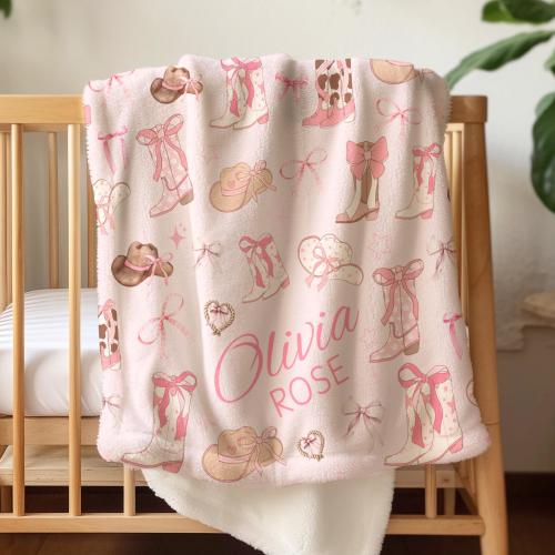 Western blanket Personalized Cowgirl Blanket baby gift Wester Nursery decor Cowgirl Nursery Girl Western gift Western girl gift Western room