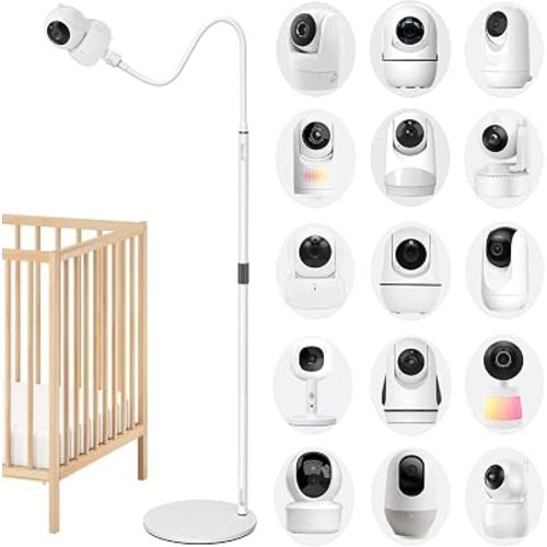 Baby Monitor Floor Stand Holder Mount Compactible with VTech/HelloBaby/Momcozy/Blemil/Nanit Pro/iFamily/Leapfrog Cameras Adjustable Height and Stable Base Adjustable Flexible Baby Cameras Holder