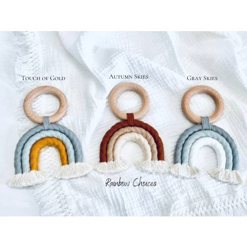 Macrame Rainbow, Teething Toy, Baby Toy, Boho Rainbow, Rainbow Baby, Baby Gift, Nursery Decoration, Baby Photo Prop