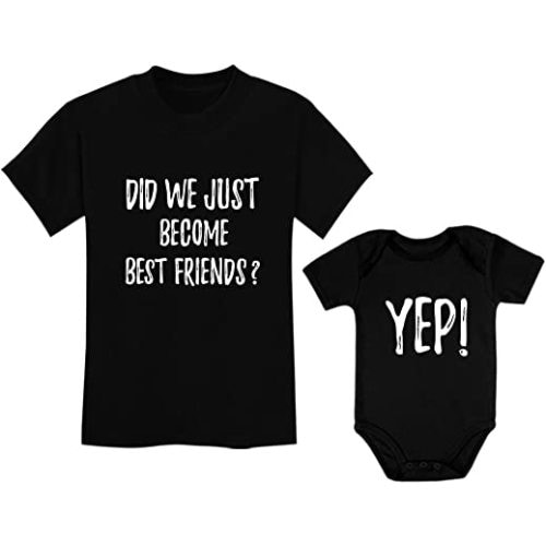 Tstars Did We Just Become Best Friends? Big Brother Little Bro Matching Shirt & Baby Bodysuit Set