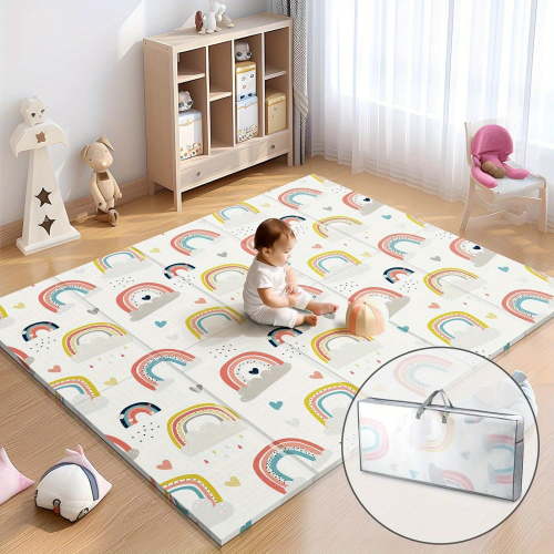 Foldable Baby Play Mat for Floor, 79x71 Extra Large Play Mat, Kids Non Toxic Foam Thick Play Mat for Baby, Waterproof& Anti-Slip Baby Crawling Mat, Folding Play Mats for Babies and Toddlers