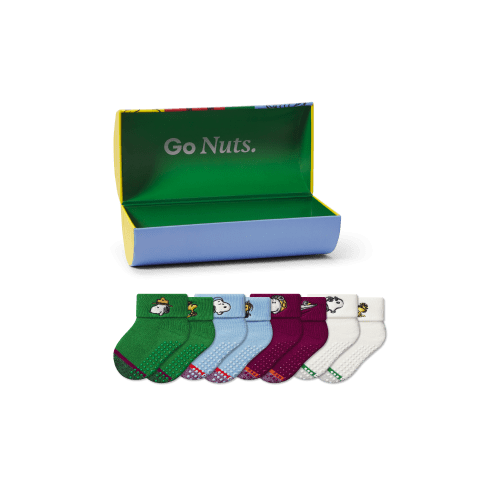 Peanuts x Bombas: Baby Gripper Calf Sock 4-Pack Gift Box (6-12 Months)