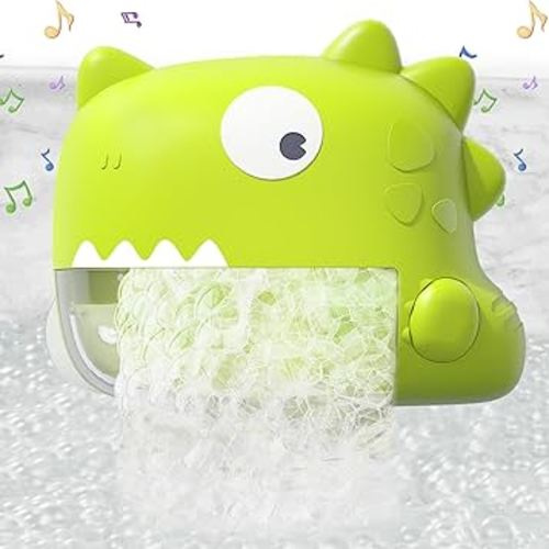 Baby Bath Toys - Bath Bubble Machine with Music, Automatic Dinosaur Bathtub Bubble Maker, Bath Toys for Kids Ages 1-3, Bathtime Shower Bathtub Toys for Toddlers, Birthday/Easter Gifts for Boys Girls