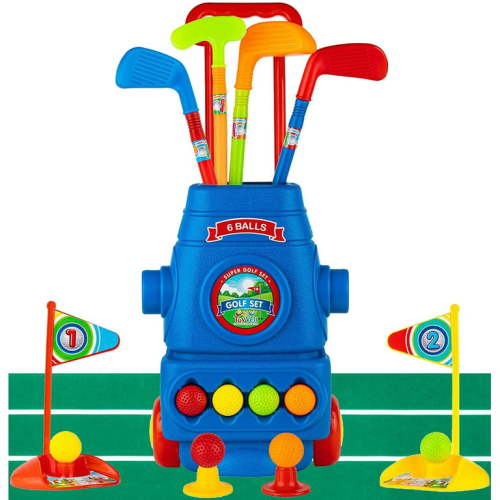 Toyvelt 2021 Edition Kids Golf Club Set with Golf Cart