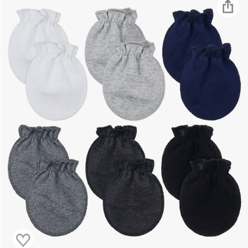 Amazon.com: 6 Pairs Newborn Baby Mittens No Scratch Infant Gloves Mitten for Baby 0-6 Months (White, Light Grey, Black, Medium Grey, Black Grey, Navy Blue): Clothing, Shoes & Jewelry