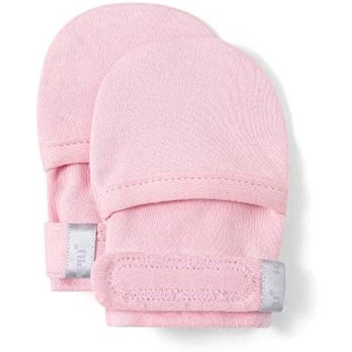HAPIU Baby No Scratch Mittens Stay On, 100% Cotton Breathable, Adjustable Infant Gloves for Boys Girls, Newborn - 12 M