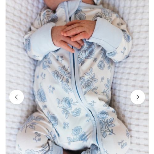Blue Rose Garden Zipper Romper –Match with Mom!