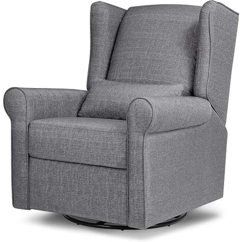 DaVinci Hayden Recliner and Swivel Glider in Shadow Grey, Greenguard Gold & CertiPUR-US Certified