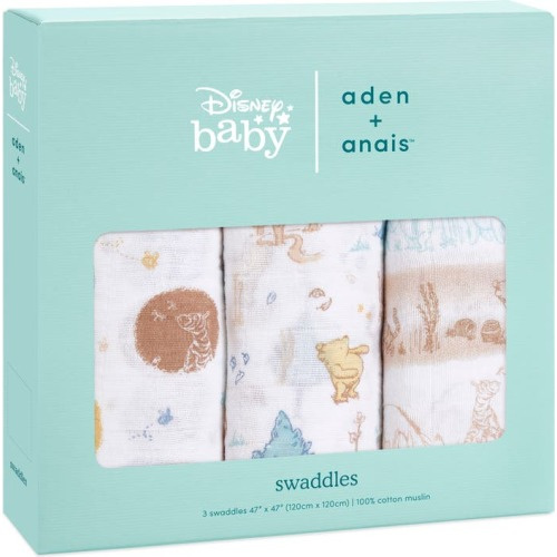 aden + anais 3-Pack Classic Swaddling Cloths, Winnie In The Woods