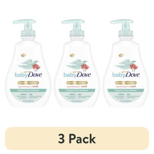 (3 pack) Baby Dove Tip to Toe Sensitive Hypoallergenic Liquid Body Wash, 13 fl oz