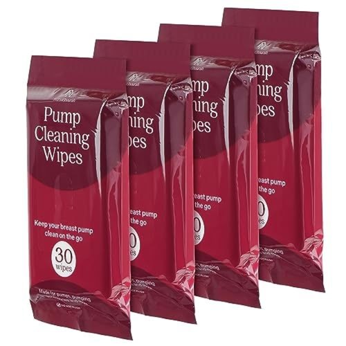 [120 Count] Wipes for Breast Pump Parts - Breast Pump Wipes Quick Clean with No Water - 30 Per Pack