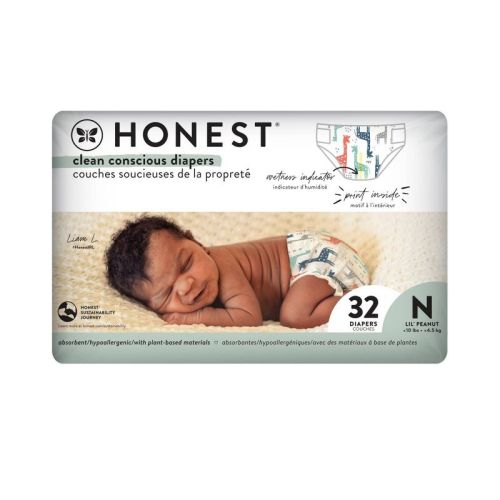 The Honest Company Clean Conscious Disposable Diapers - Giraffes - Size Newborn - 32ct