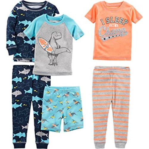 Simple Joys by Carter's Boys' 6-Piece Snug Fit Cotton Pajama Set