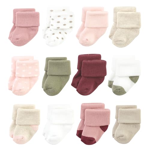 Hudson Baby Baby Girls' Cotton Rich Newborn and Terry Socks