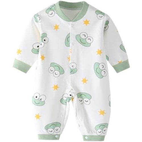Newborn Infant Baby Boys Girls Bodysuit Jumpsuits with Button Long Sleeve Cotton Rompers Overall