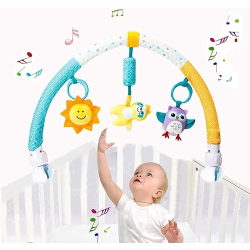 Pau1Hami1ton Baby Stroller Arch Toys, Car Seat Toys,Bouncer Toy Bar/Mobile for Bassinet,Adjustable Baby Hanging Toys Fit for Crib Bed,Stroller,Car Seat,Baby Gifts.S-19(Sloth)