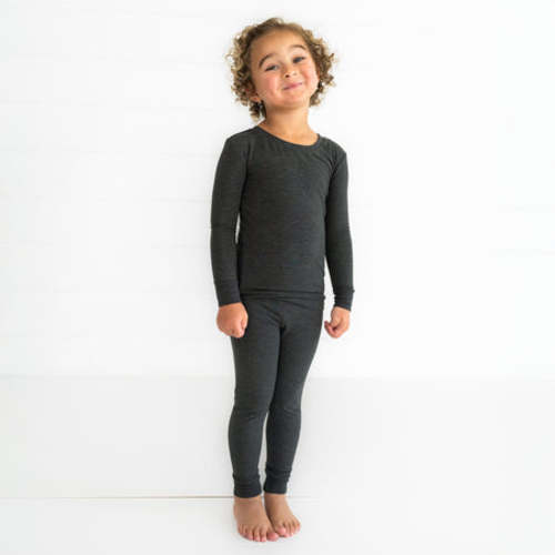 Heather Black Cozy Two-Piece Pajama Set