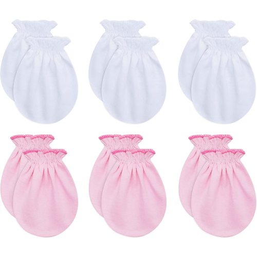 RATIVE No Scratch Mittens and Caps 100% Cotton for Newborn Baby 0-6 Months Boys Girls