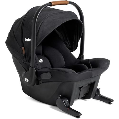 Joie Ginger and Mint Latch Travel System – 4-in-1 Travel System with Base-Free Infant Car Seat & Stroller, Built-in Latch for Easy Install and an Included All-Terrain Stroller (Shale Dark)