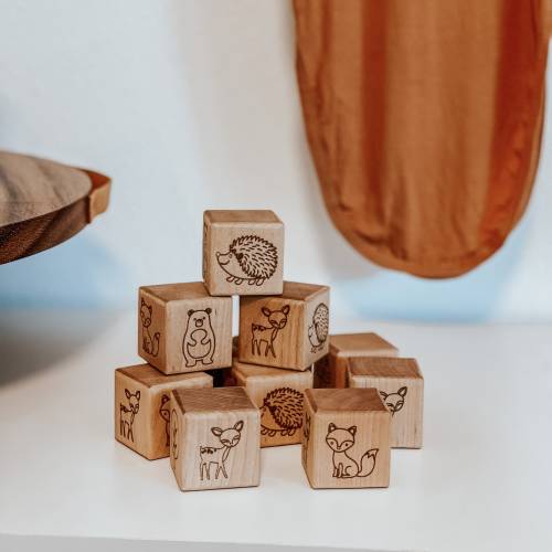 Woodland Animal Blocks, Woodland Nursery Decor, Animal Nursery, Wooden Building Blocks, Montessori Building Blocks, Open- Ended Toys