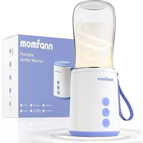 Portable Bottle Warmer Travel Baby Bottle Warmer for Breastmilk On The Go Travel Bottle Warmer Leak-Proof 2 Modes Fast Heating 11400 mAH Battery Capacity to Meet Your All-Day Needs