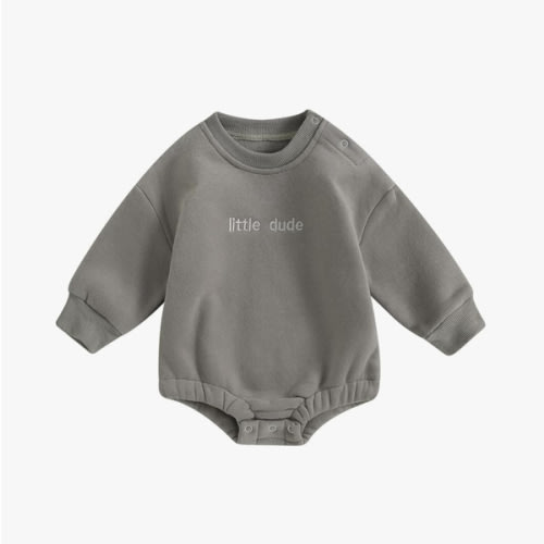 VISGOGO Newborn Infant Baby Boy Girls Oversized Romper Little Dude Sweater Onesie Coming Home Outfit Neutral Clothes