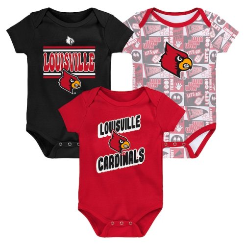 Louisville Cardinals Newborn Sunday Comics 3-Pack Bodysuit Set - Red