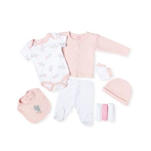 Baby Girls Ballerina Mouse 9 Piece Quilted Layette Gift Set