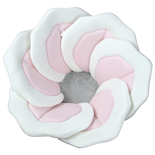 TOFOAN Baby Bath Pad for Infant Bathtub Sink - Flower Mat Tub Lounger - Petal Soft Supports Newborn Bathing Insert Seat - 31" (Pink)