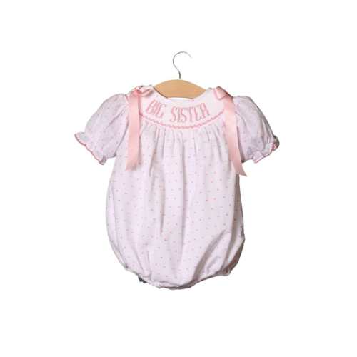Smocked PINK Swiss Dot Big Sister Bubble