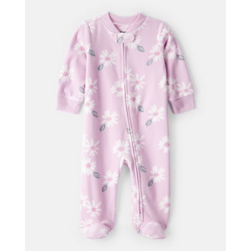 Baby Girl Floral Print Loose Fit Long-Sleeve Sleep & Play Pajamas - Pink - Carter's | Carter's