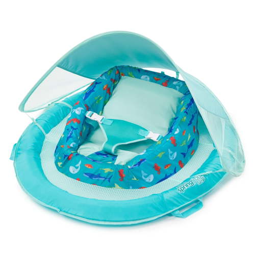 Swimways Infant Spring Float with Sun Canopy Aqua Fish Design, 39 Months