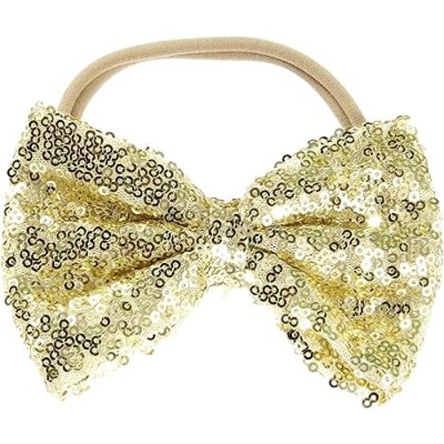 Song Qing Baby Infant Girls Hair Band Sequined Bow Headband Turban Knot Hair Headwear Gold